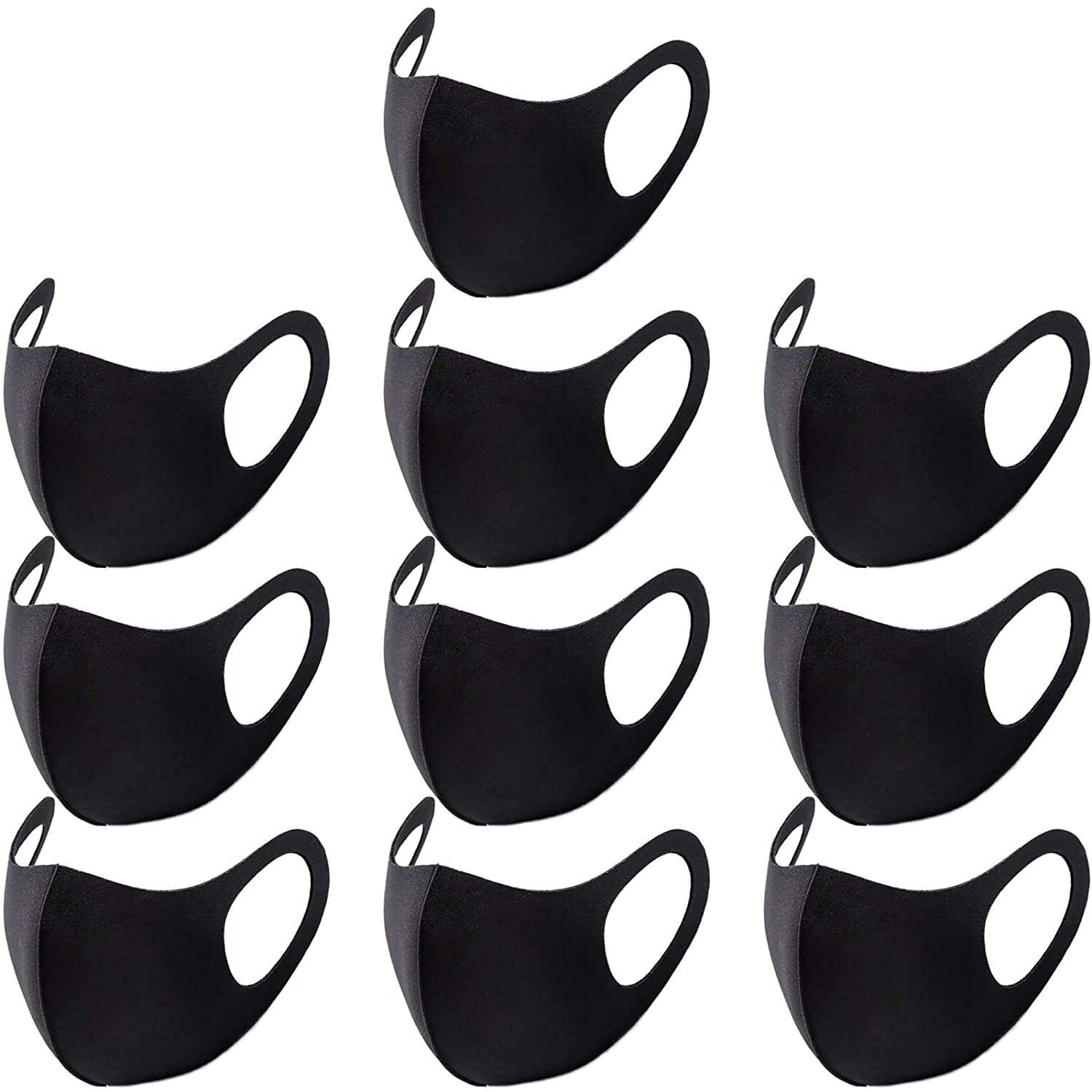 pitreshwar Pitreshwar® 10 PCS Black Face Masks Washable,Breathable Black Masks Reusable Face Mask Made of Polyester Cotton Face Masks for Men and Women,Fashion Cloth Face Mask for Unisex Outdoor-picture-34