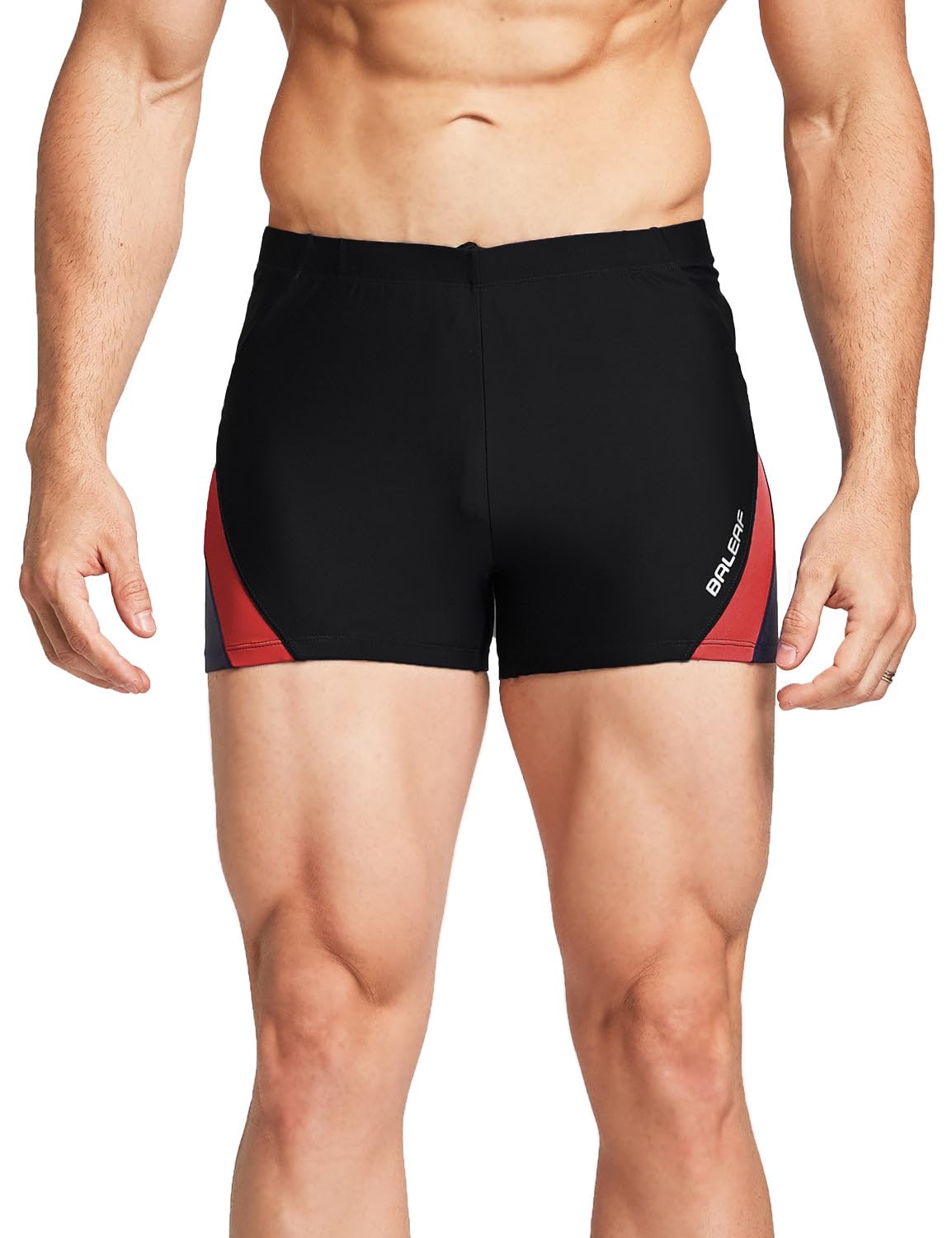 baleafMen's Square Leg Athletic Swim Jammers Durable Training Splice Team Swimsuit