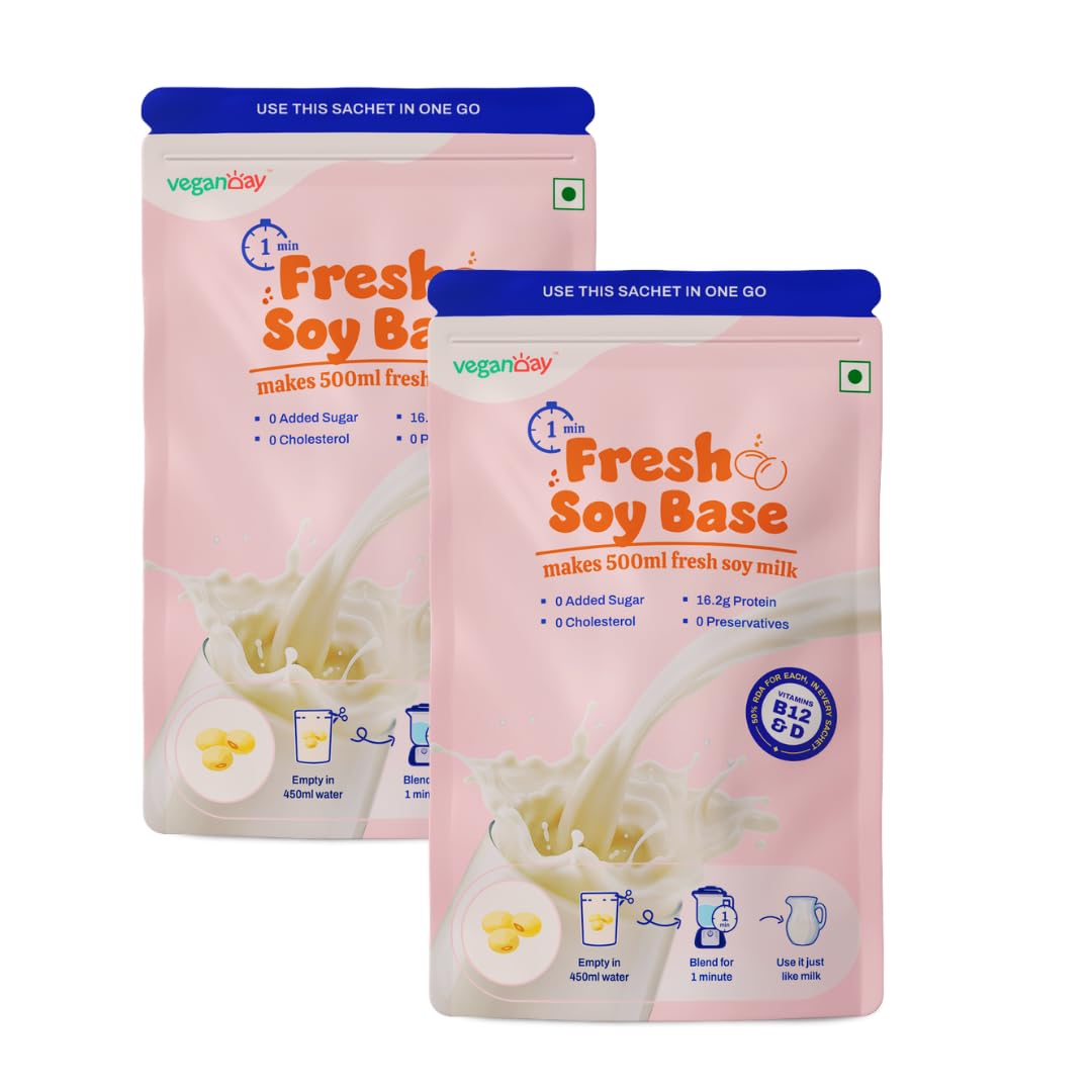 Veganday PlantCa Fresh Soy Drink | Plant Based Milk Substitute | Lactose Free & Cholesterol Free | Zero Sugar & No Preservatives (500mL(Pack of 2))-image-43