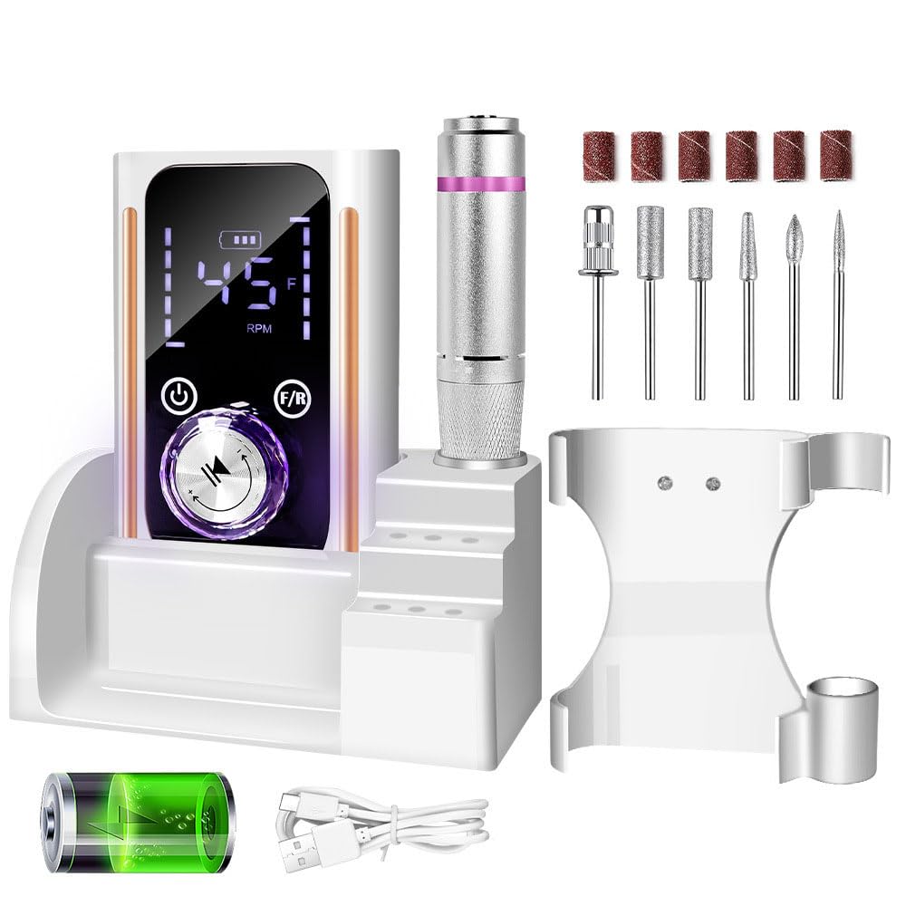 Polisseuse à ongles électrique portable 45 000 TR/Min écran LCD pour manucure