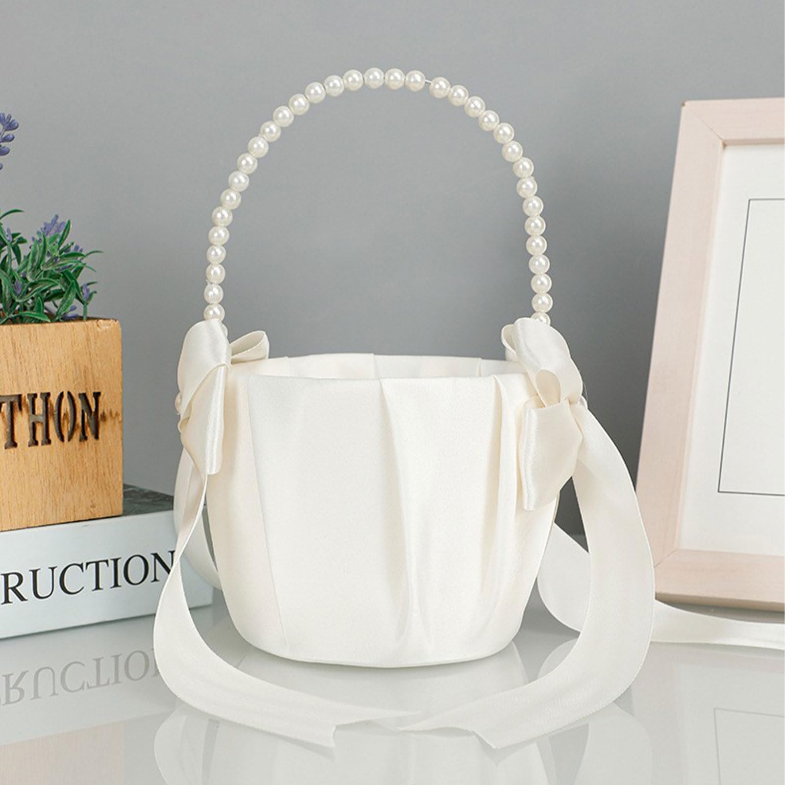 Lot de 2 paniers en coton blanc et beige KARDH