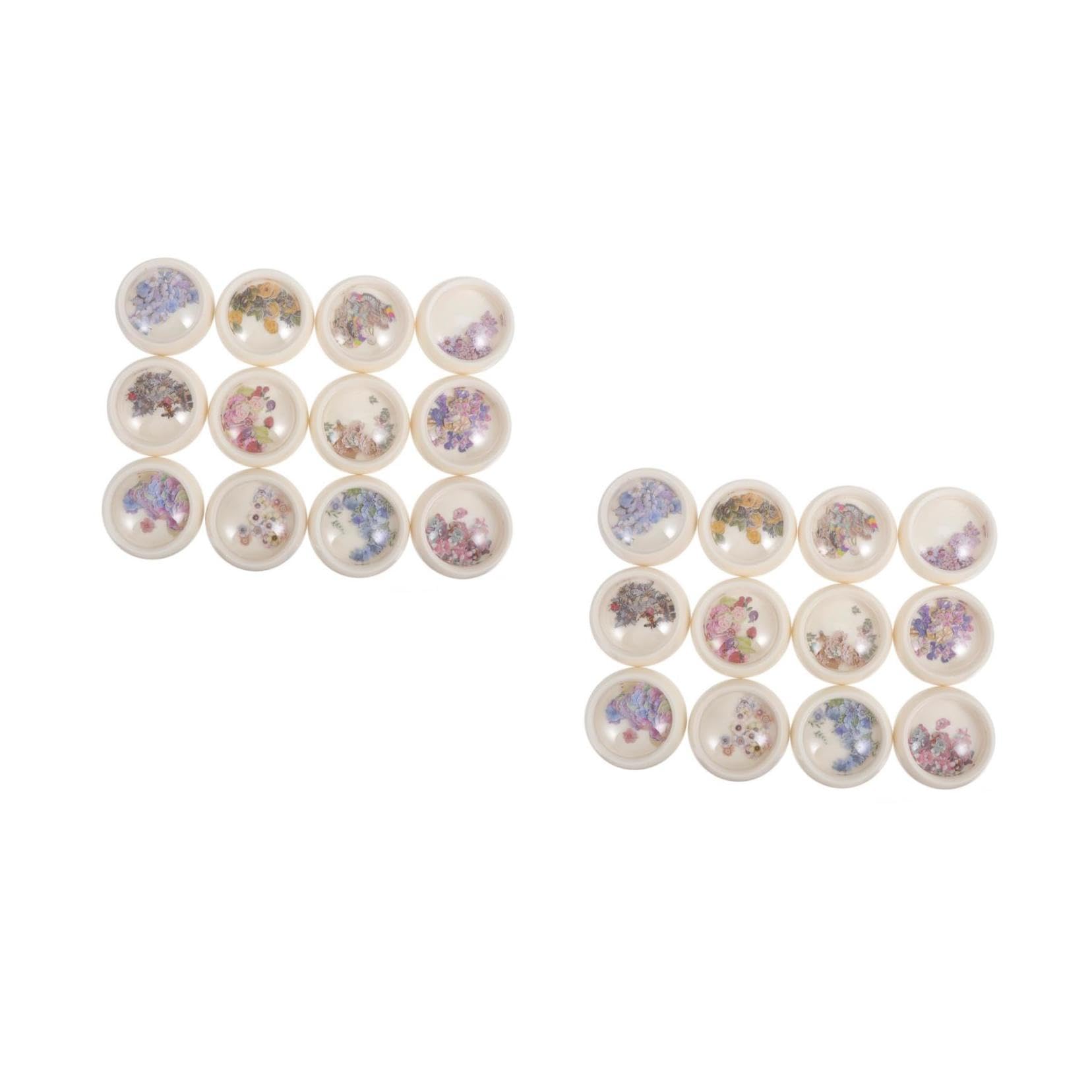 VICASKY 2 Set Adesivi Colorati Tema Fiori Per Manicure E Te Per Appassionati Nail Art E Professionisti 12 Scatole*2