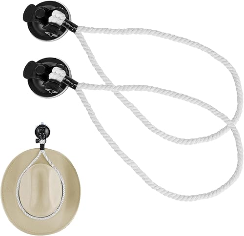 Paquete de 2 soportes de sombrero de vaquero para vehículo, soporte para sombrero de vaquero con ventosas, soporte para sombreros de vaquero para