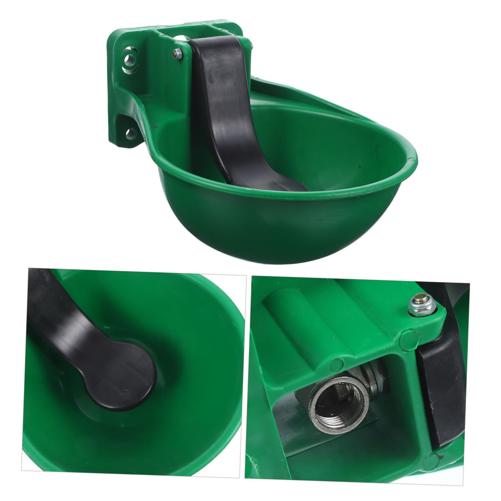 Abbeveratoio Automatico in Plastica e Ferro Nero per Bestiame Ciotola Grande Valvola in Ottone , Risparmio Idrico di Lavoro per Mucche e Animali da Allevamento