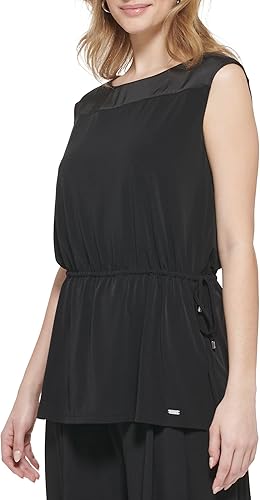 Miniatura 2 de Calvin Klein Camiseta de punto con cordón sin mangas para mujer