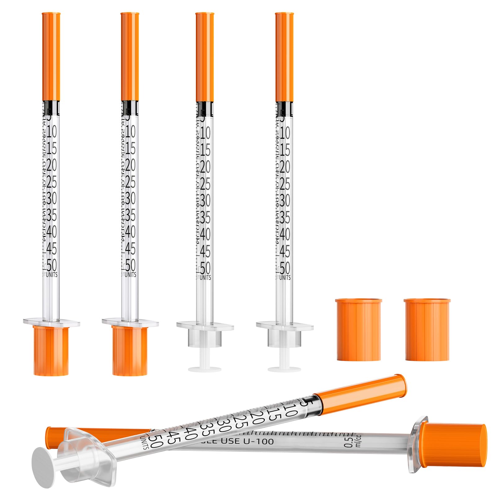 0.5ml 29Ga 1/2" (13mm) Syringes, 0.5ml/cc Disposable Syringe for Industrial Laboratory, Individually Wrapped, 100 Pack