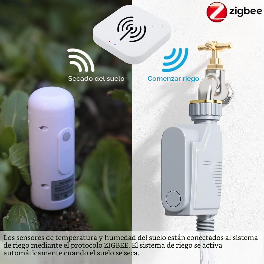 ZIGBEE Medidor de humedad y temperatura del suelo de jardín, sensor impermeable al aire libre, probador de humedad de plantas, compatible con la aplicación TUYA Smart