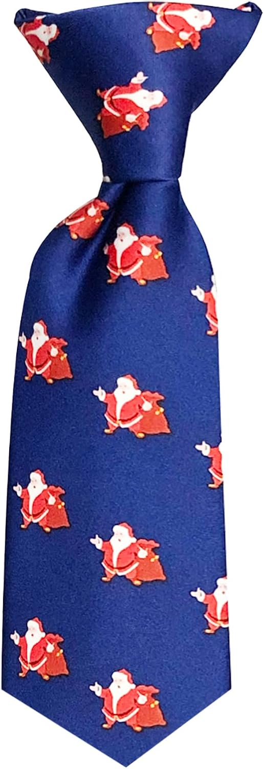 Jacob Alexander Toddler Boys' Merry Christmas Jolly Ole Santa 8 inch Clip-On Neck Tie