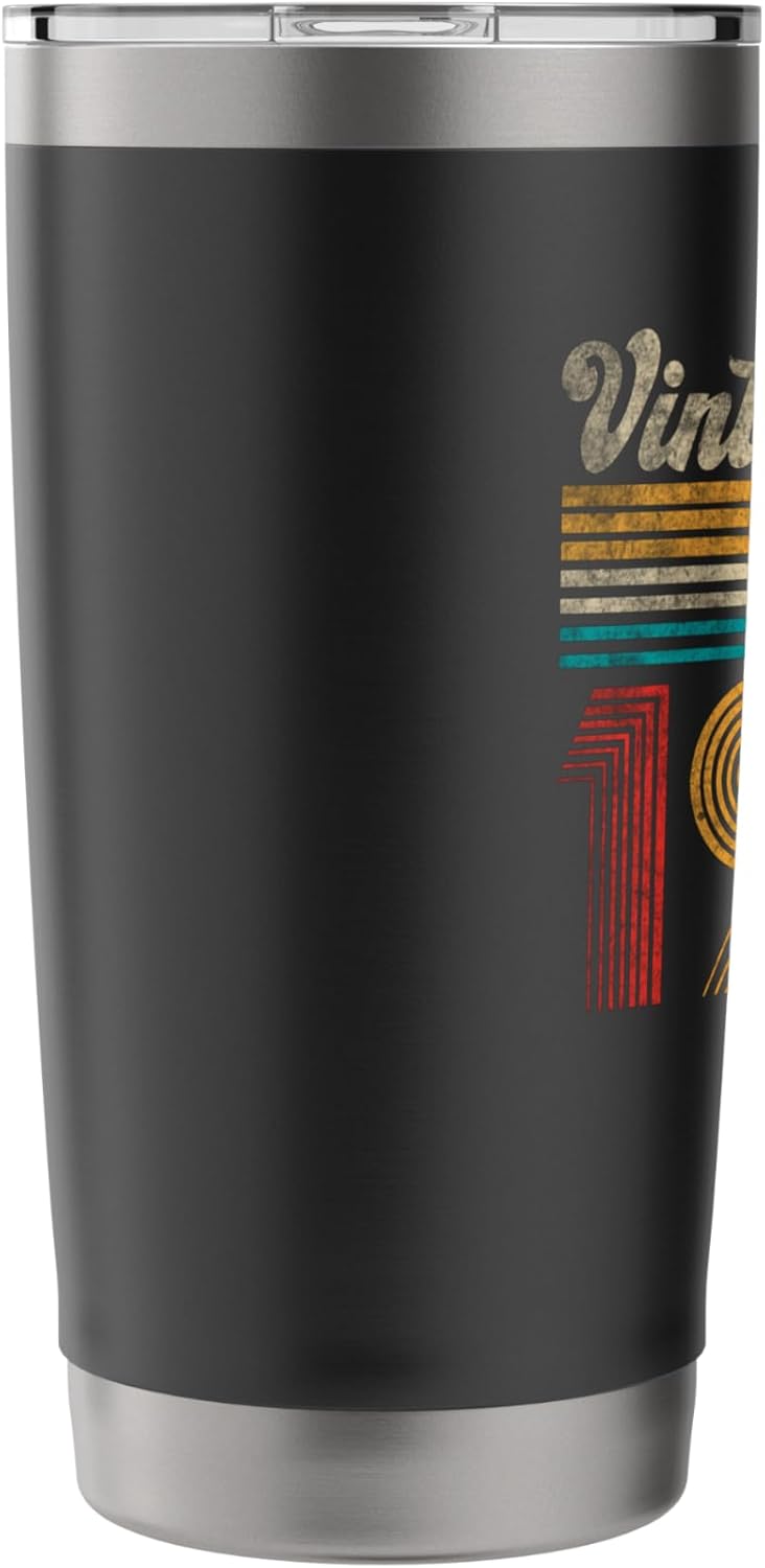 Vintage 1966 Funny 60th Birthday Gifts 60 Years Old Retro Stainless Steel Insulated Tumbler - Image 4