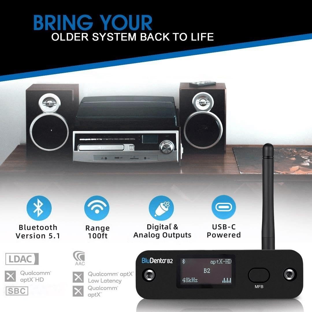 B2 LDAC aptX HD Hi-Fi Bluetooth Récepteur Audio pour Home Stéréo, ESS DAC