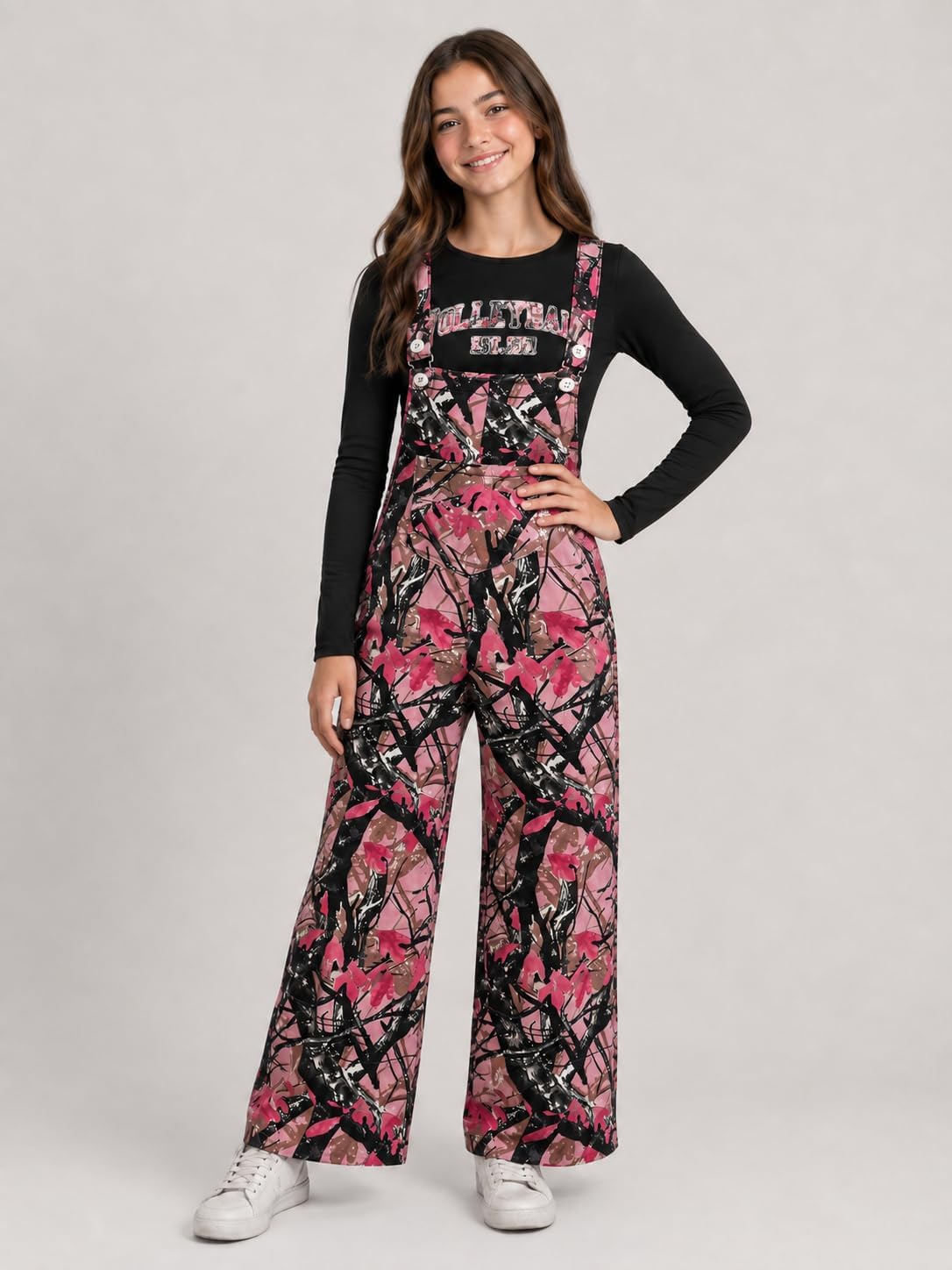 KIDLAGA Size 7-14 Yeras Girls 2 Piece Outfit Tween Girls Fashion Letter Print Top + overall Pants Outfits