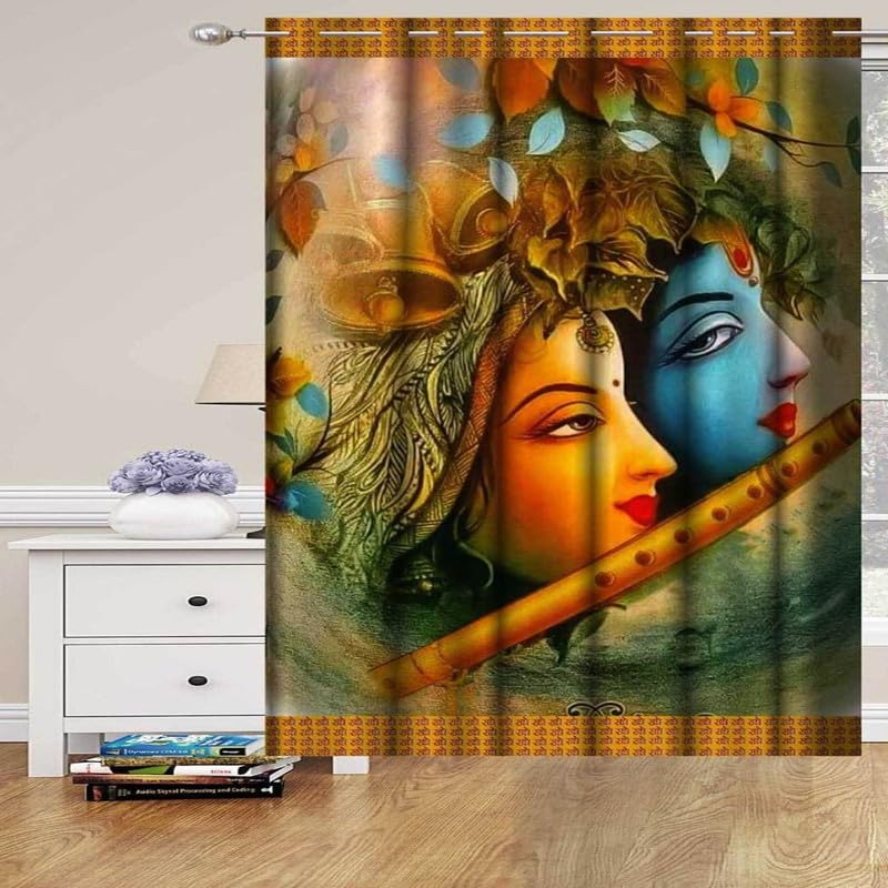 Prozone Polyester 3D Digital God Radha Krishna Printed Curtains for Temple Room & Living, God Curtains for Pooja Room,Radha Krishna & MulitColour,4x9 Feet,Long Door,1Pcs (B0CGZZJ7FB) Amazon Price History, Amazon Price Tracker