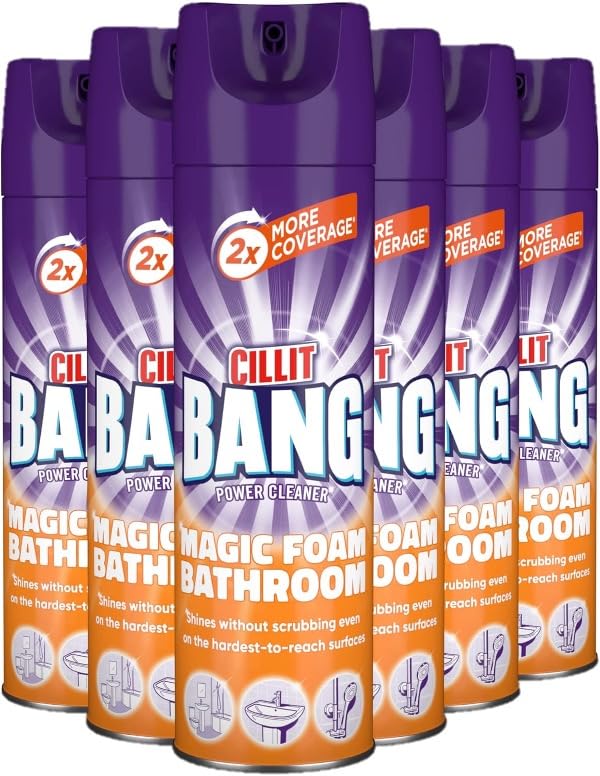 Cillit Bang Magic Foam バスルームパワークリーナー I 究極のクリーニングソリューション バスルーム用 I サイズ:600ml (3個パック)