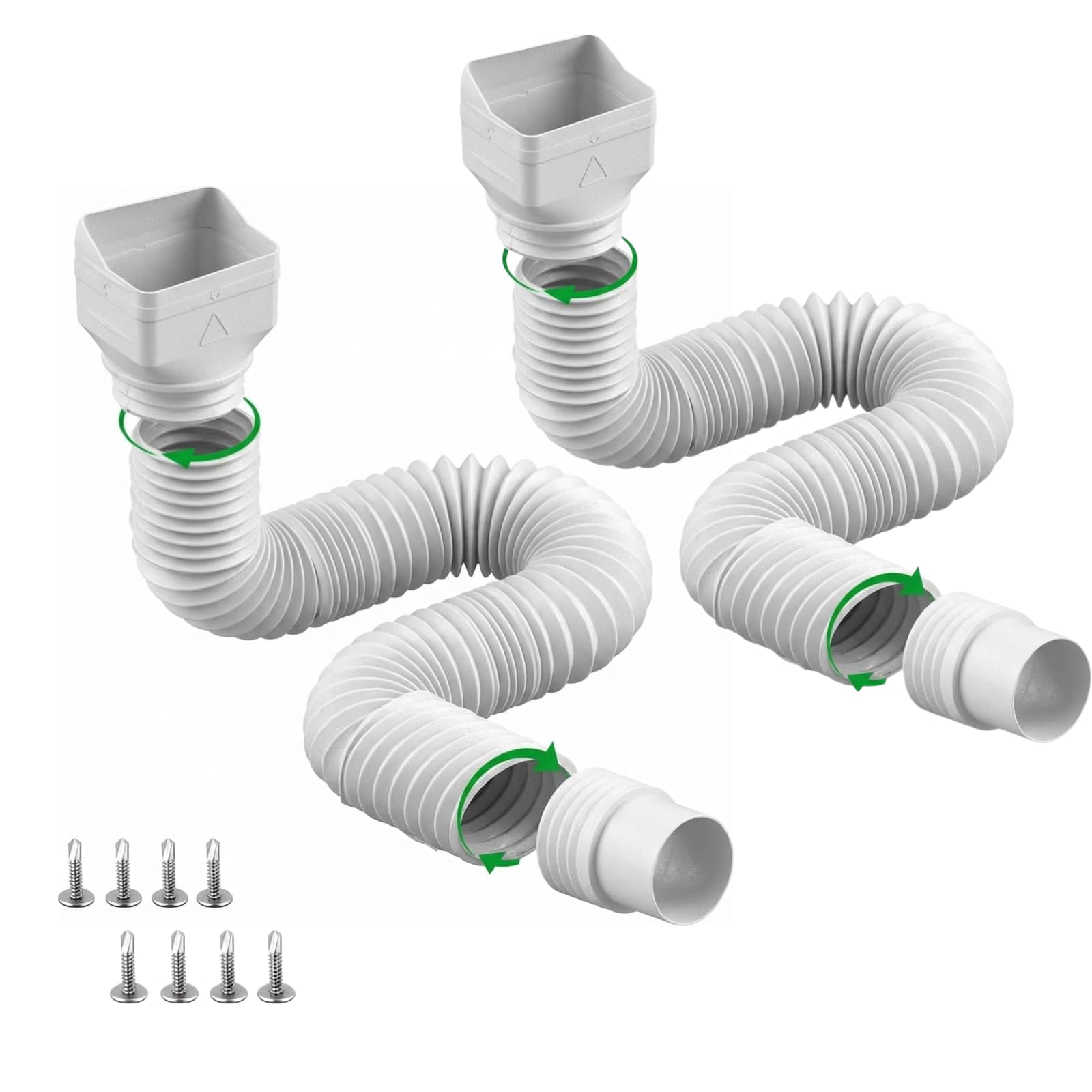 Binazon 2 Pack Rain Gutter Downspout Extensions, Flexible