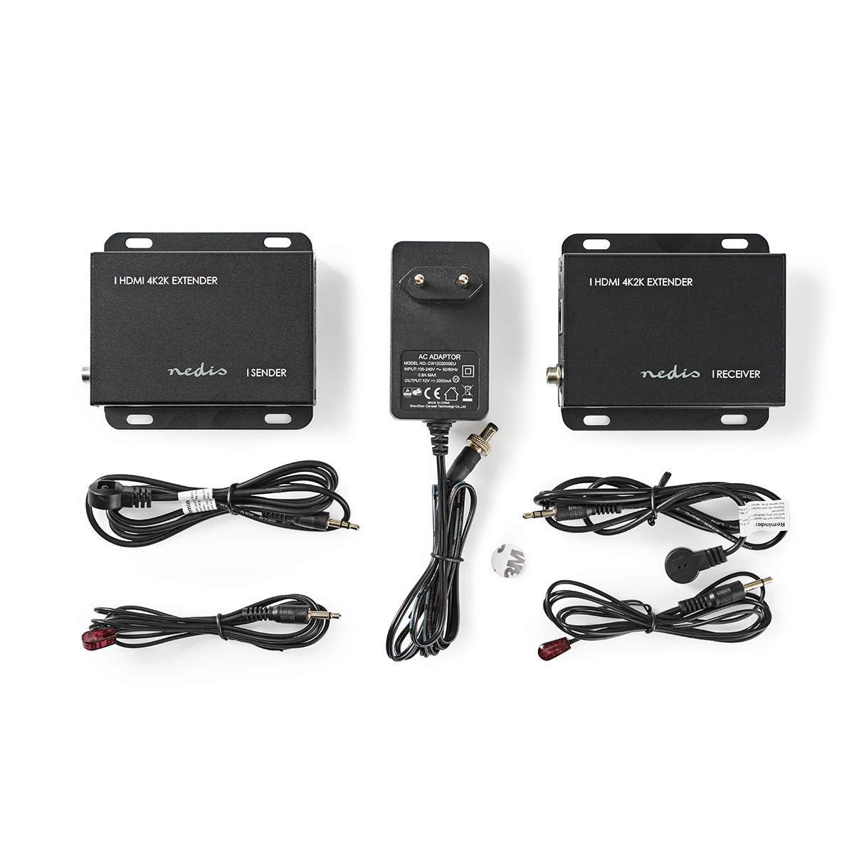 Nedis HDMI™-CAT5/6-Extender - 4K bei 30 Hz - Bis zu 50,0 m - HDMI™-Eingang - RJ45-Buchse - HDMI™-Ausgang - RJ45-Buchse - Schwarz