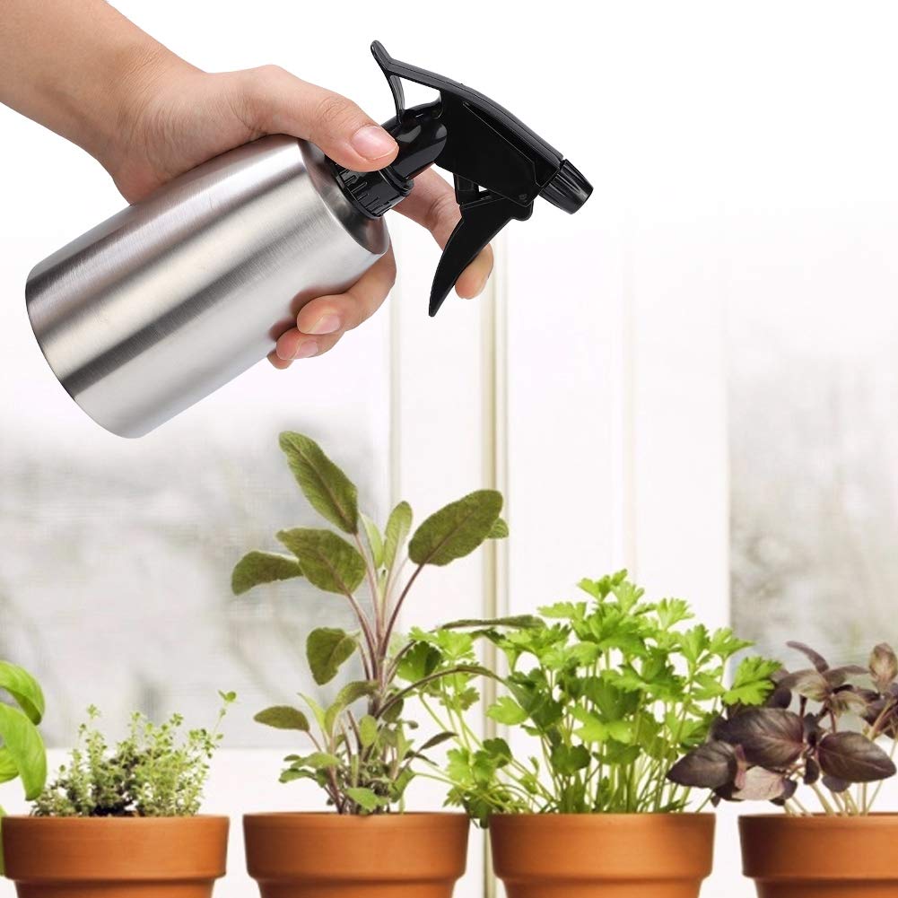 Botella Pulverizadora de Aceite Y Vinagre 400 ML, Botella Pulverizadora de Aceite de Acero Inoxidable, Botella Condimento Aerosol Para Aderezo Alimentos con Gatillo en Aerosol Para Parrill