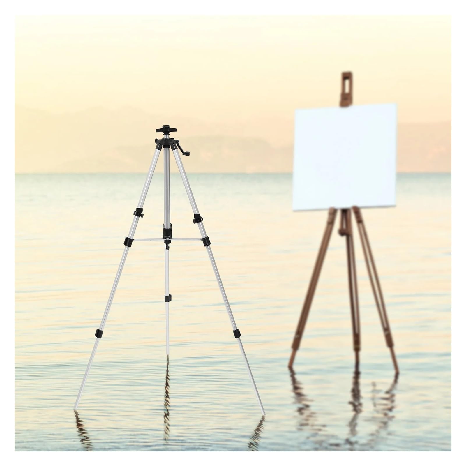 Cavalletto treppiede pieghevole altezza regolabile supporto for pittura su tela in alluminio espositore for disegno for interni ed esterni Art