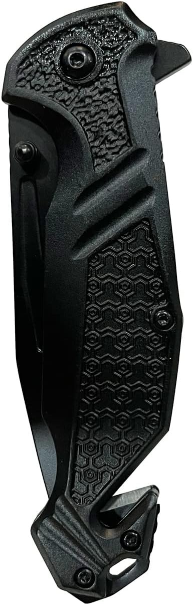 PWT371 8.25" Flip Open Tactical Survival Aluminum Handle Pocket Knife (PWT371BK)