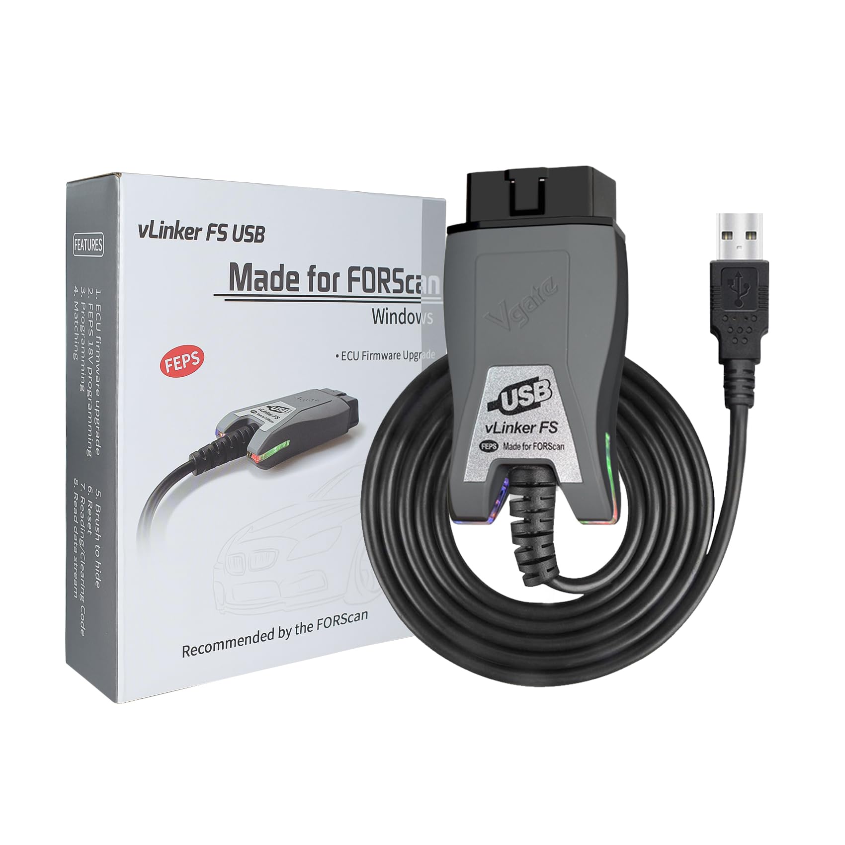 - VGATE vLinker FS USB FORScan OBD2 Adapter for HS/MS-CAN Auto Switch, Wire OBD2 USB FORScan Adapter Code Readers & Scanner Diagnostic Tools