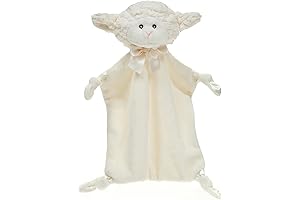 Bearington Wee Lamby Baby Stuffed Animal Security Blanket for Baby Lovey, Baptism Gift