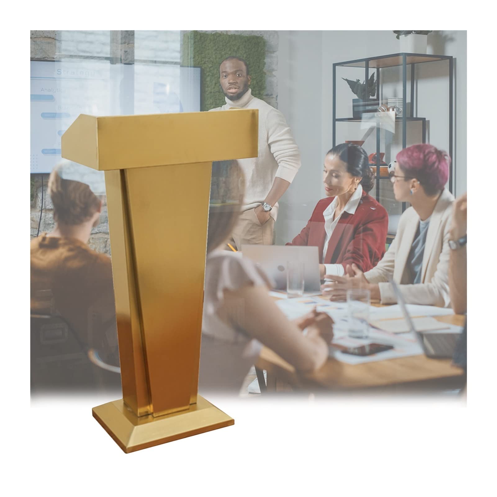 Professionale In Acciaio Inox Portatile Leggio 60 x 36 cm Conferenza Lettura Stand per Chiesa Maria Ufficio Concerti Durevole & Design Elegante