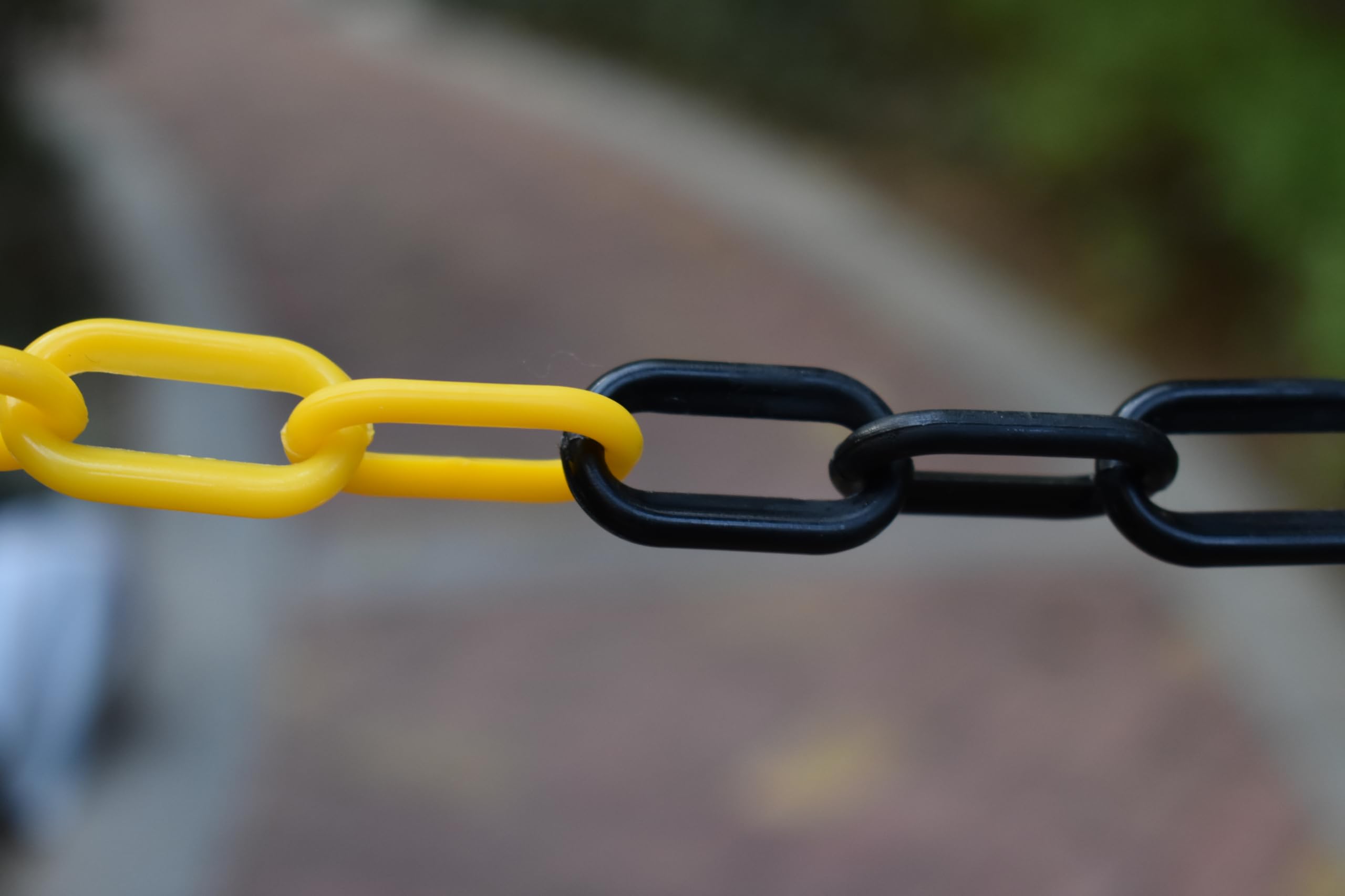 Chaîne d'arrêt plastique noir et jaune 6mm x 25m Sécurité Haute Visibilité