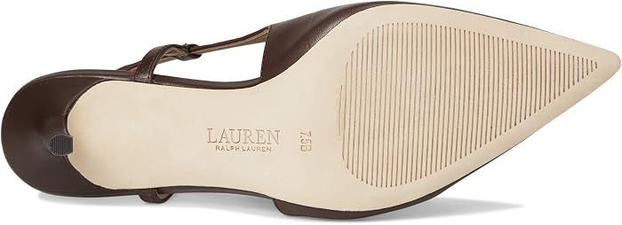 Женские туфли Lauren Ralph Lauren Khloe Leather Slingback, цвет: Чёрный — фото 7