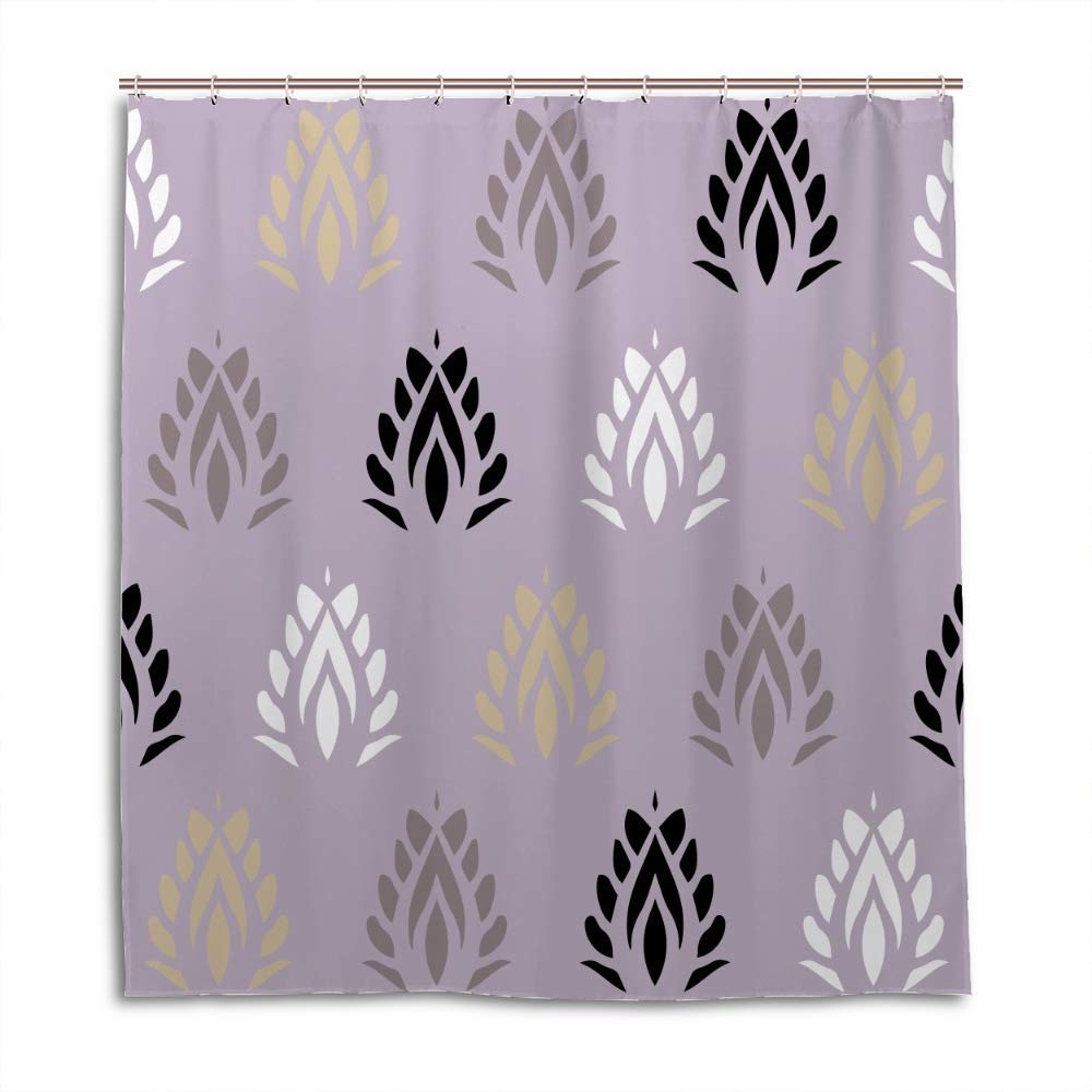 Rideau de douche en polyester de qualité supérieure à motifs dorés