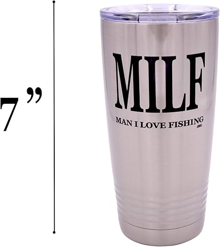 Miniatura 5 de Rogue River Tactical Taza grande divertida de pesca de 20 onzas con tapa con tapa para hombre MILF I Love Fishing Fishing Gift Fish