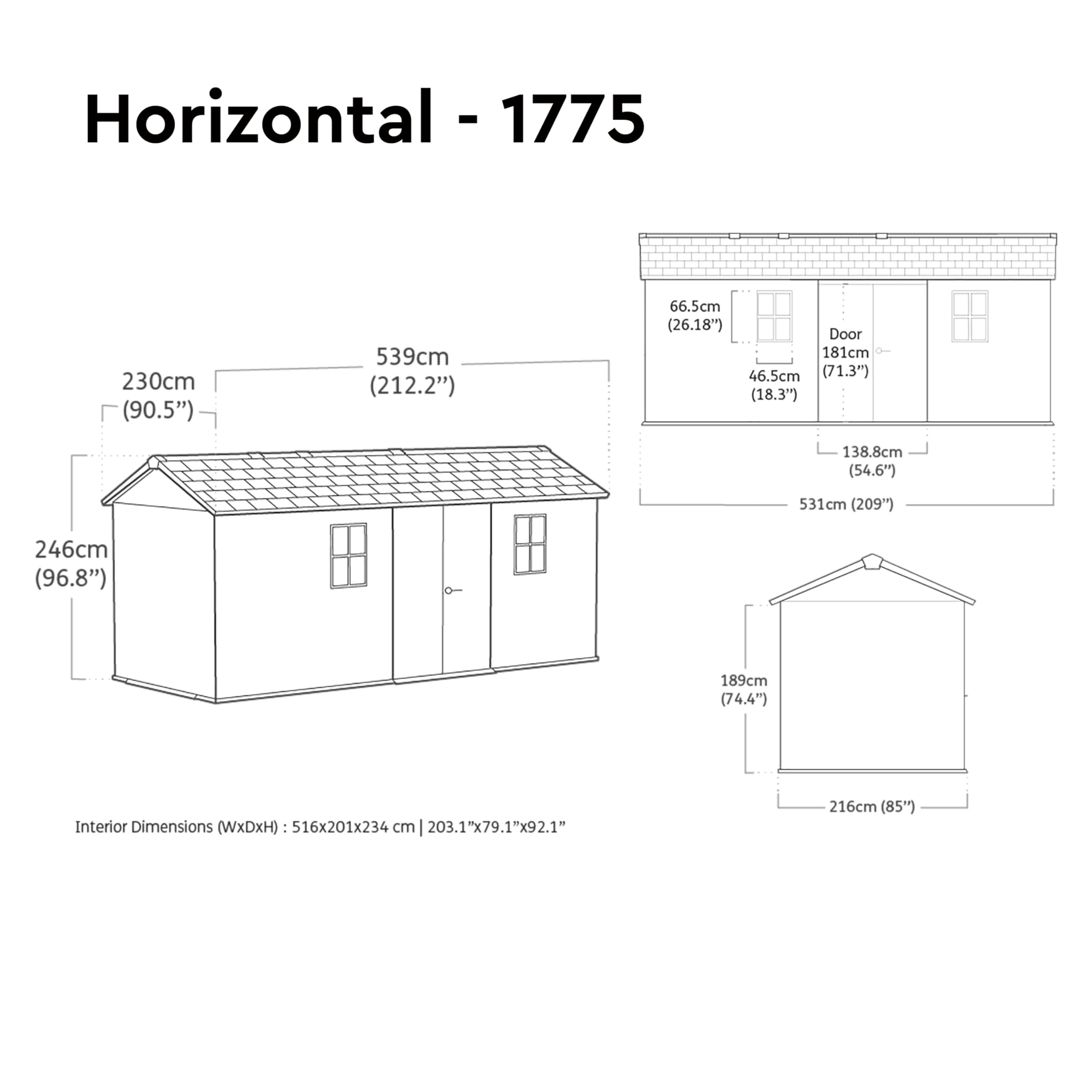 Abri de Jardin Newton Plus 1775-11,2 m² - Gris Aspect Bois - KETER