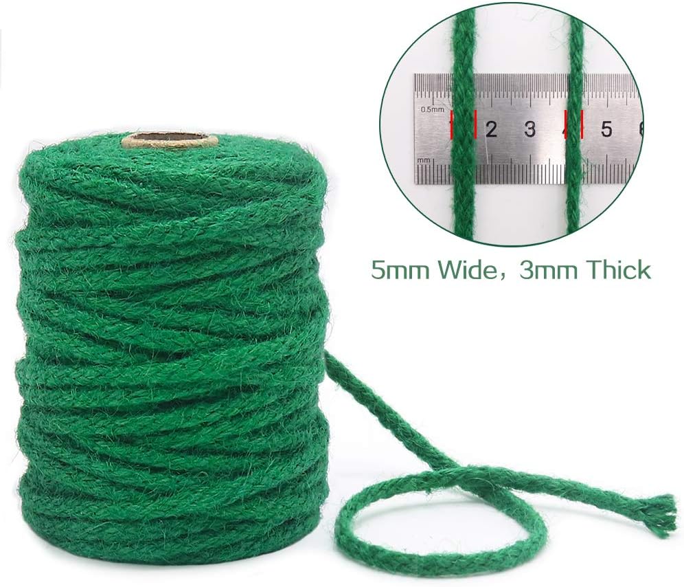 Tenn Well 100ft 5mm Green Garden Twine Braided Jute for Gardening image 5