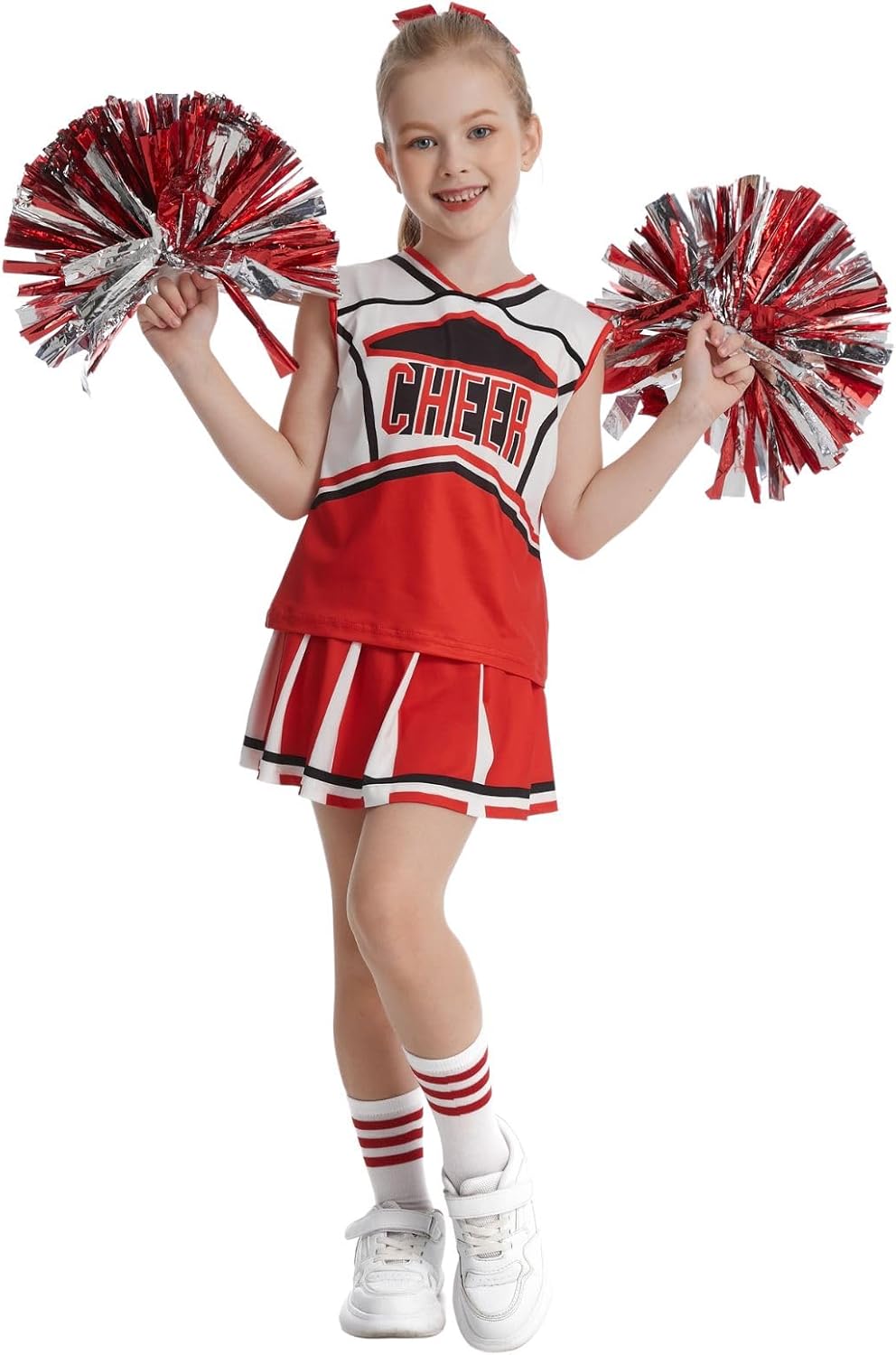 Girls Cheerleading Costume Classic Kids Cheerleader Uniform 5PCS Cheer Outfit Halloween Cosplay - Image 2