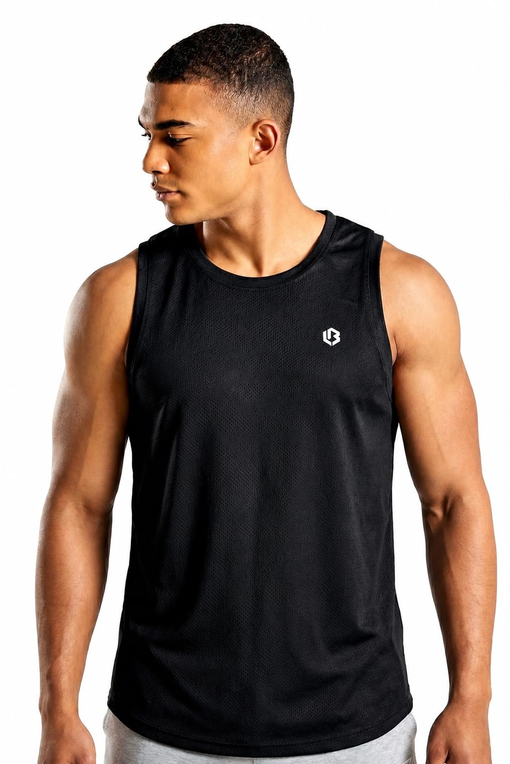 Men's Gym Vest Singlet Sleeveless | Arctic Blue | 100% Polyster Jacquard Breathable Workout Tank Top | Quick Dry Sports Vest for Gym, Running, Training-image-17