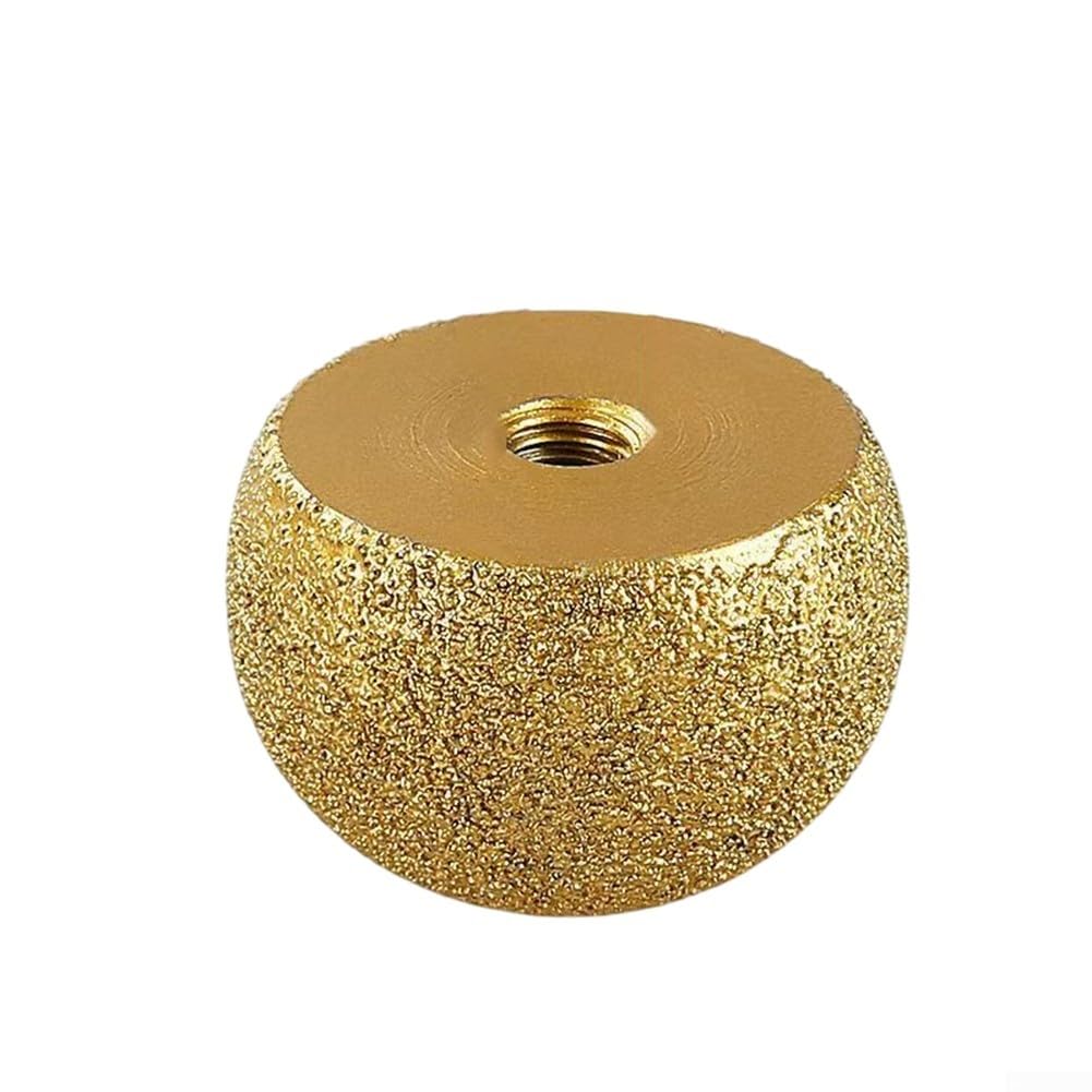 Mola diamantata a forma di fungo, 10 mm, per smerigliatrice angolare, brasata per lucidatura dei bordi, per curve interne in vetro e pietra, finitura oro (3 pezzi)