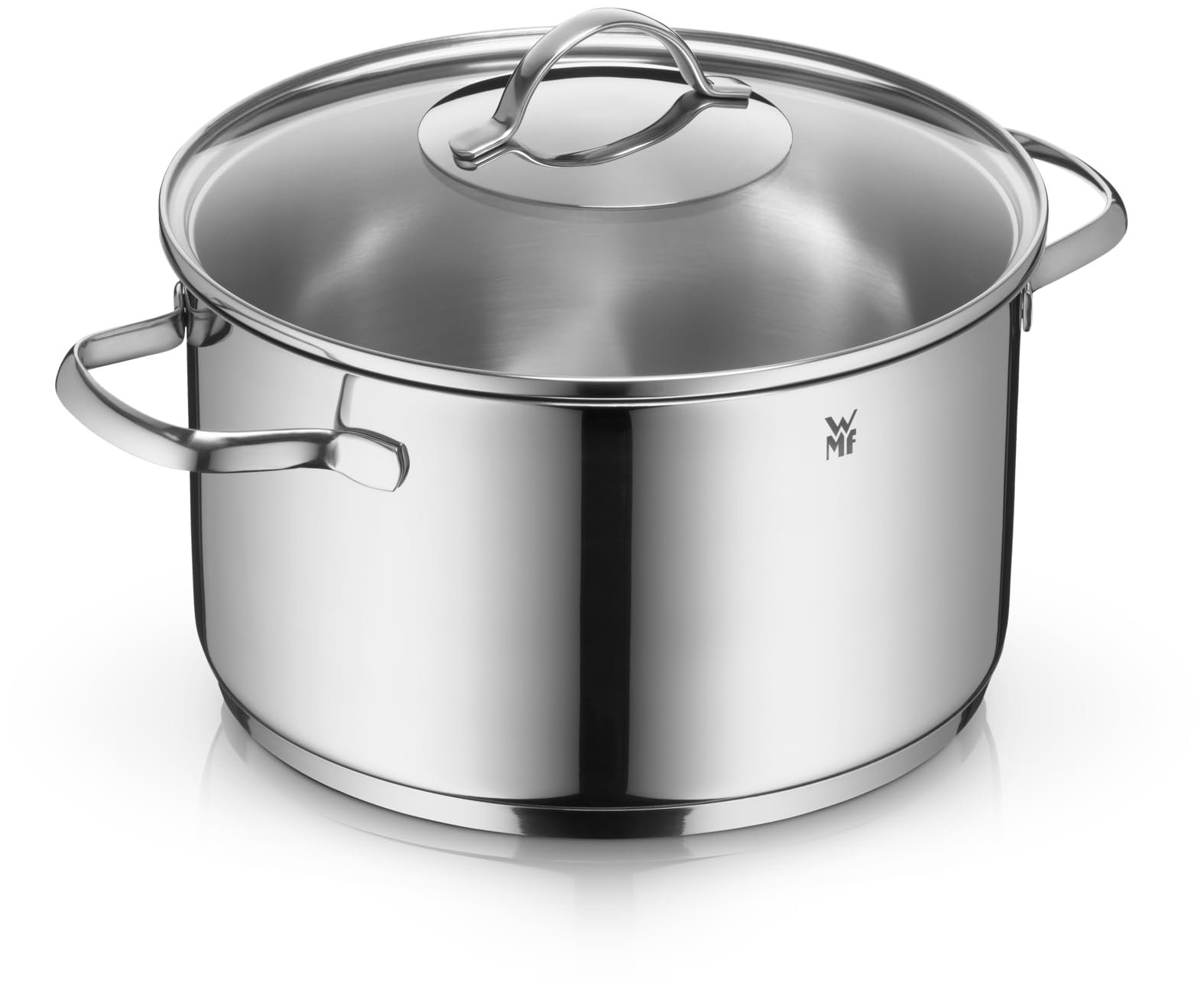 WMF Provence Plus, Set Pentole Acciaio Inox 18/10 Lucido, con Coperchio in Vetro, Scala Graduata Interna, Adatto a Cottura su Gas, Induzione e Forno, Resistenti Fino a 250°C, Lavabili in Lavastoviglie