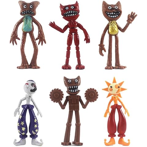 6 pcs FNAF Figure Security Breach Figure Toy Sundrop And Moondrop Horror Doll PVC Anime Model Action Figure Desktop Ornaments Collectable (12cm, 6pcs/set-A) Cover