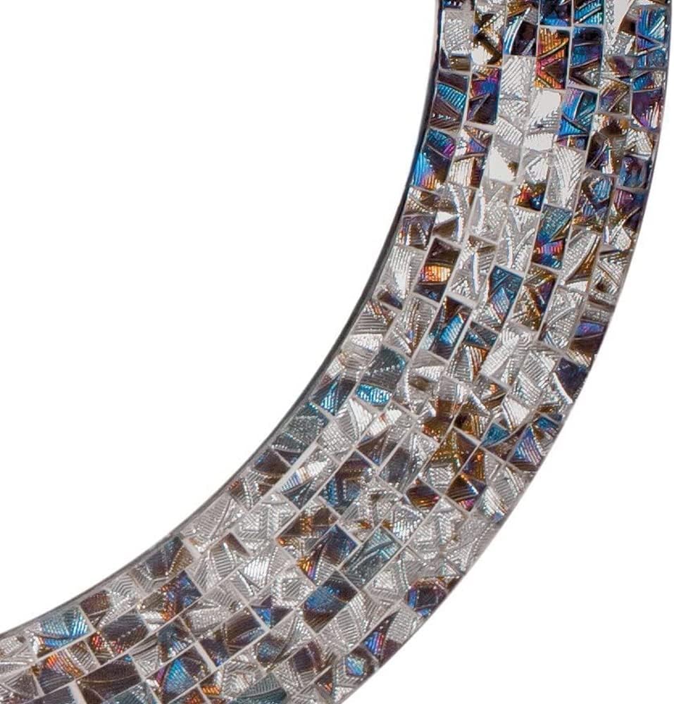 24" Decorative Mosaic Glass Wall Mirror - Silver (Silver)