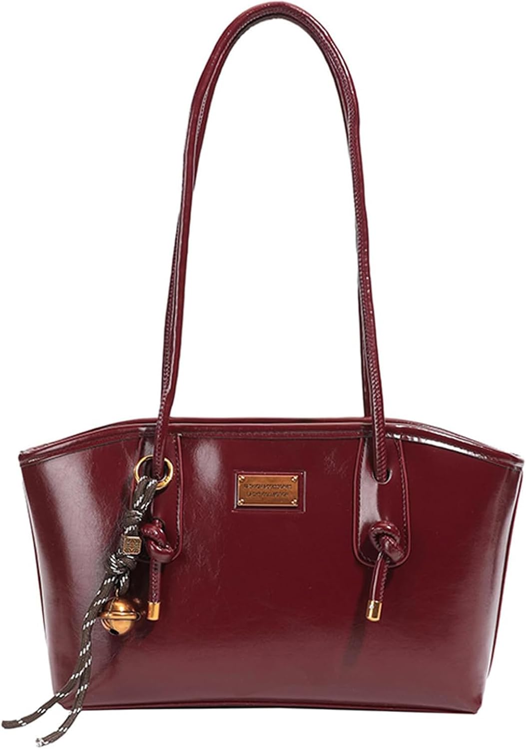 Vintage Shoulder Bags for Women Brown Purse Fall Hobo Handbag Faux Leather Shoulder Purse with Cute Pendant