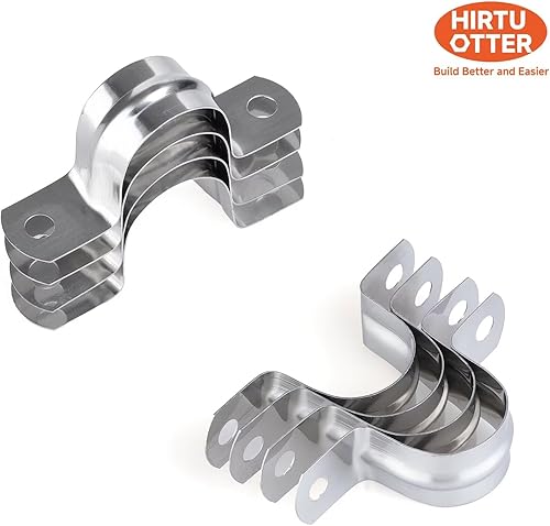 Miniatura 4 de 60 abrazaderas de tubo de acero inoxidable 304 de 78 pulgadas, clips de conducto con soporte en U de dos agujeros para HVACelectricidadfontanería,