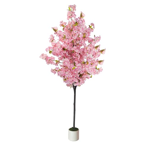 Artificial Cherry Blossom Tree 6FT Pink: Realistic Fake Sakura Flowers