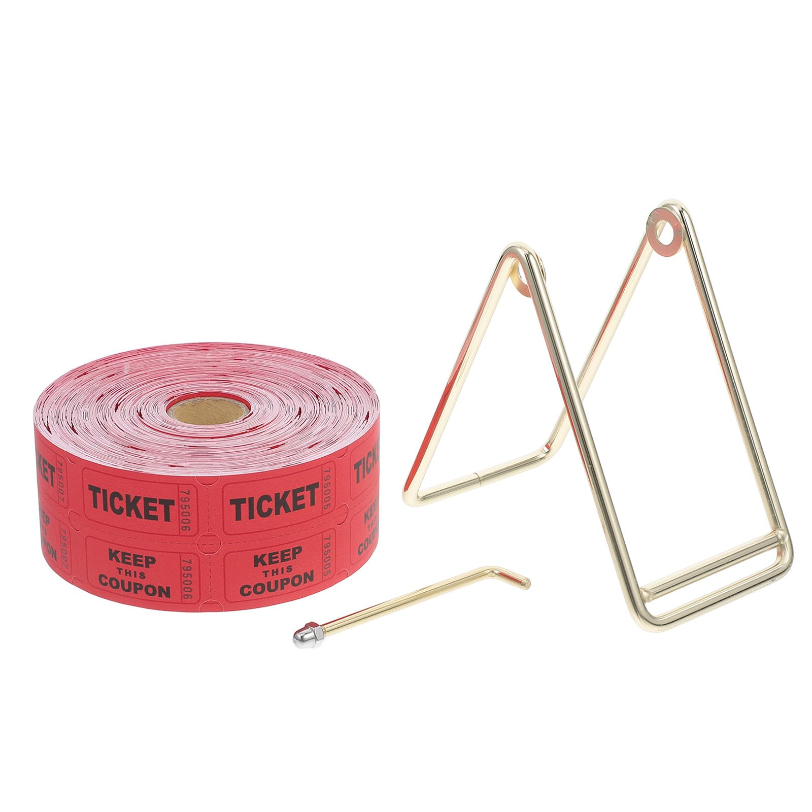 Cabilock Boletos de Rifa para Carnaval 1000 Piezas en Color Rojo con Soporte Dispensador, Entradas Aula y Premios de Recaudación de Fondos, Ideales para Fiestas, Eventos