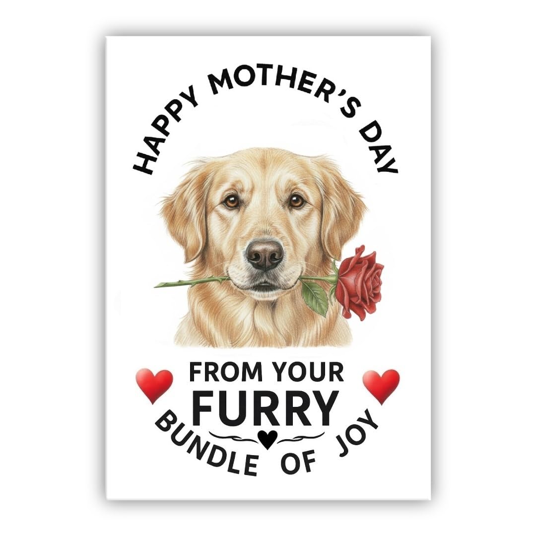 Mother’s Day Dog Card – Pet Mothers Day Greeting Card from the Dog - “Happy Mother’s Day” - Many Breeds Available (• Golden Retriever) — image 1