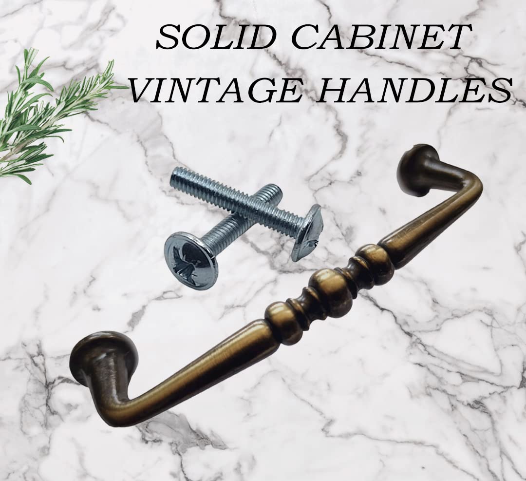 Universal Hardware Brass Drawer Handle Solid Vintage Cabinet Furniture Handles Aged Brass 453, Vintrage Brass - Image 3