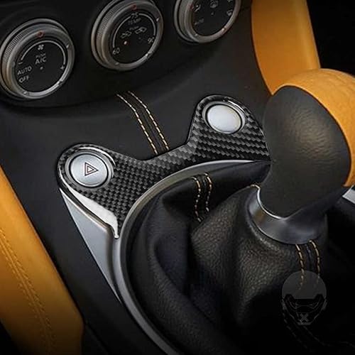 Miniatura 111 de Adhesivo para panel de palanca de cambios de consola central de automóvil, decoración de fibra de carbono suave real, interior de automóvil rojo