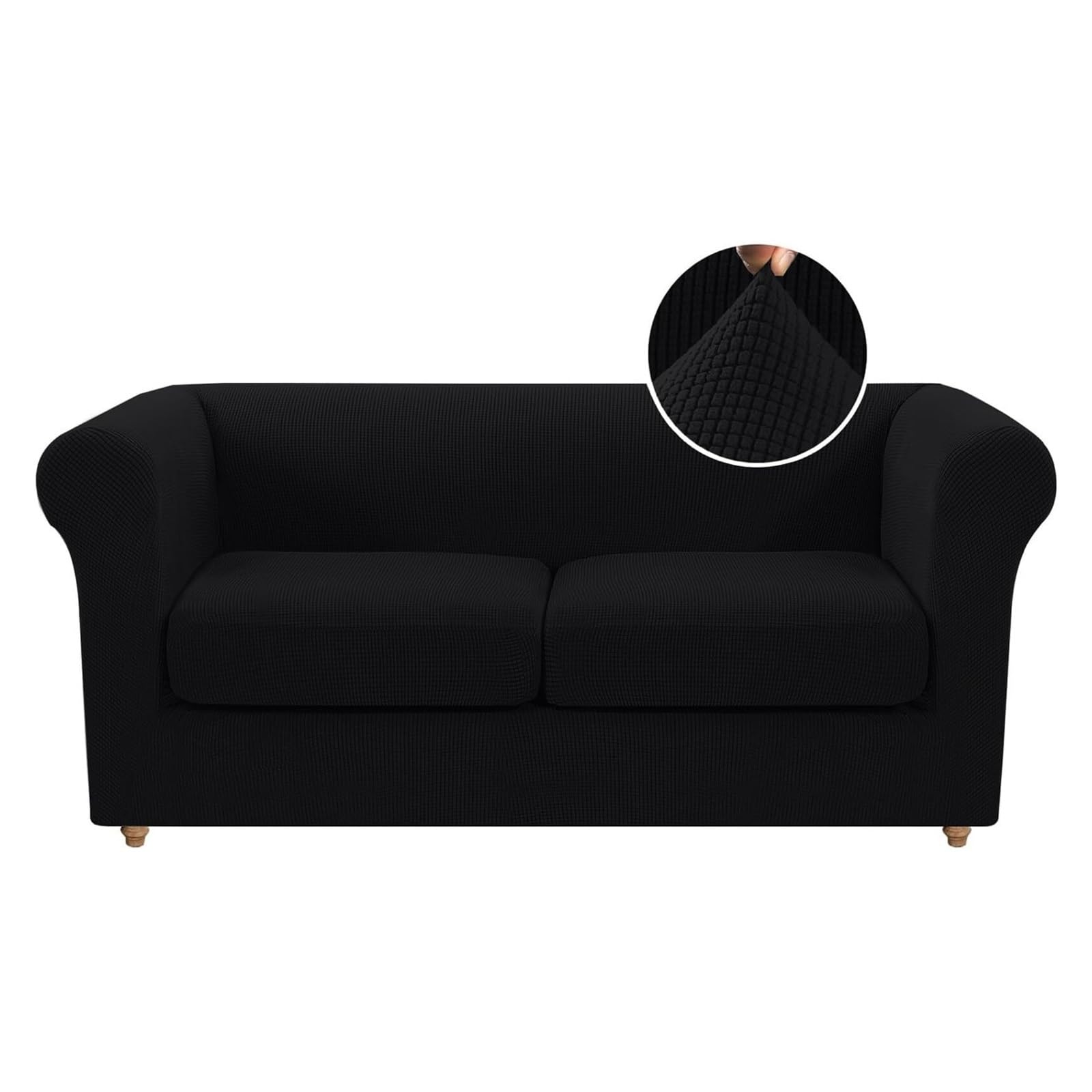 BUAOGDVG Stretch Chesterfield Sofa Cover with Separate Cushion Covers for Living Room Furniture with Thicker Jacquard Fabric(H,2 Posti)