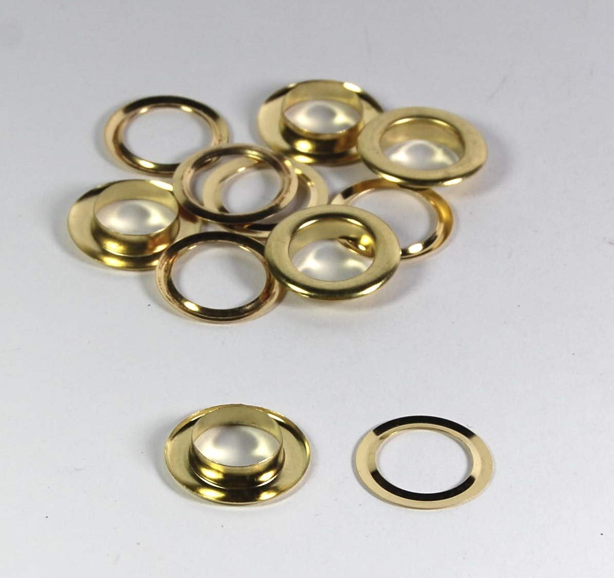 Celloexpress Gold 10Mm Brass Metal Eyelets Grommets & Washer Findings - For Leather Craft Clothing Flags Banners - Pack Of 5