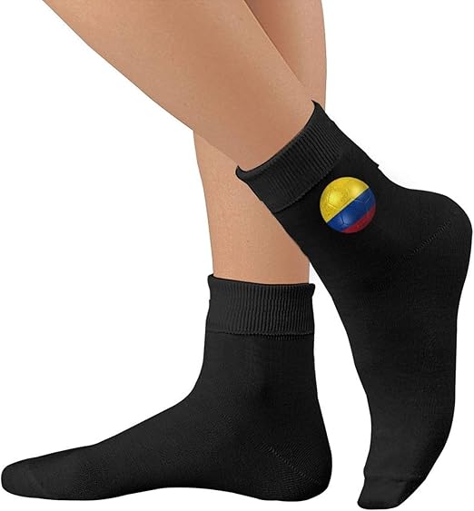 Colombian Flag Football Unisex Cotton Crew Socks Casual Stocking