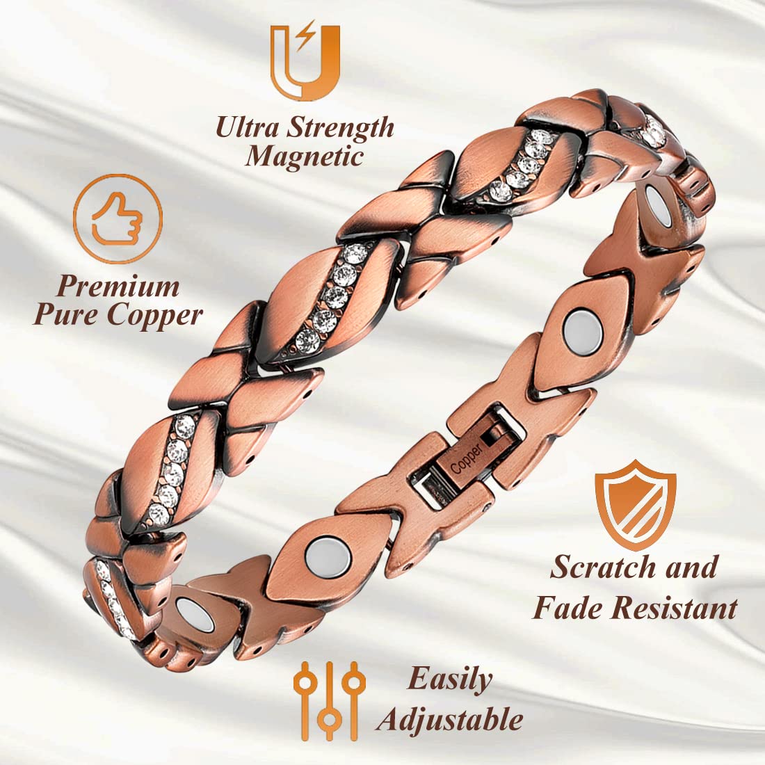 Armband koper Bloem des Levens magnetisch - Spirituele winkel
