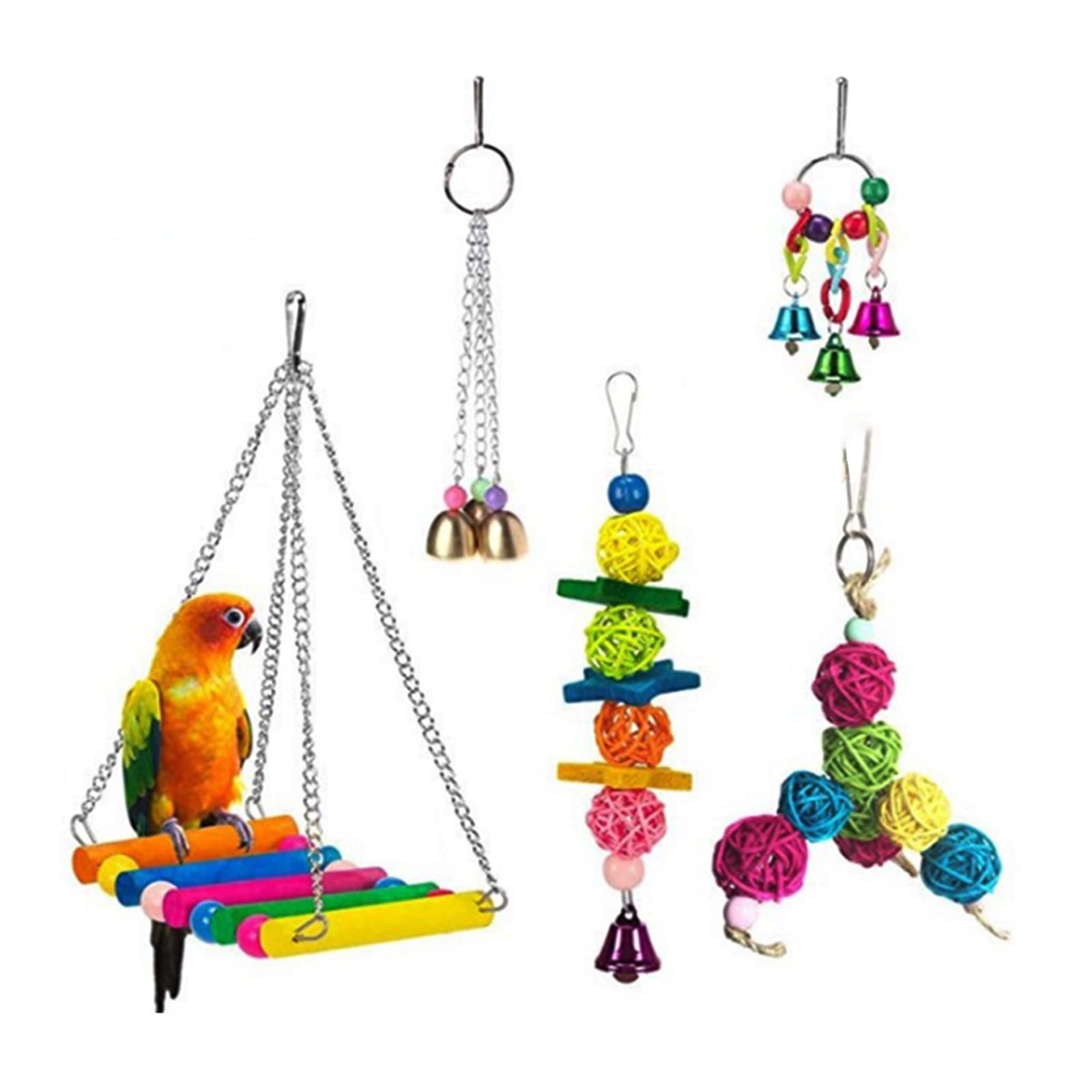 Parakeet Swing Chew Toys Ducklimo Bird Swing Toy Set | 12-Piece
