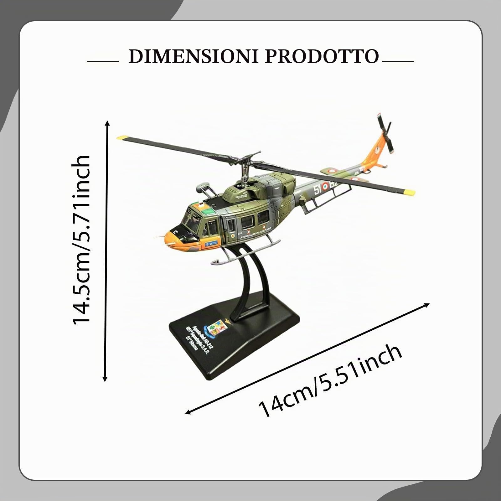 Modellino di Elicottero/Aereo in Metallo Pressofuso in 1:100 per Gioco da Tavolo.